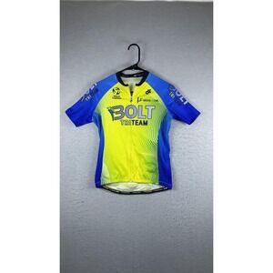 Champion System BOLT TriTeam Cycling Jersey Womens Large‎ Full Zip Blue Yellow